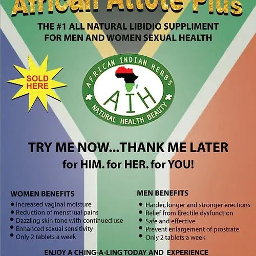 African Attote MEN POWER BEDROOM Boosts Male Sexual Potency & Performance Pill African Herbal Treasures