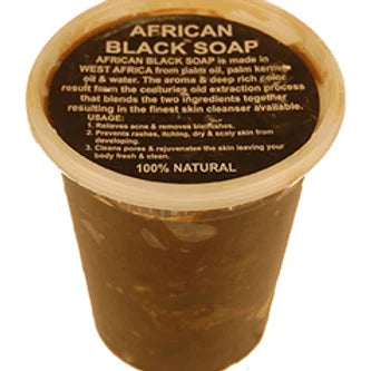 African Raw Black Soap - 32 oz African Herbal Treasures