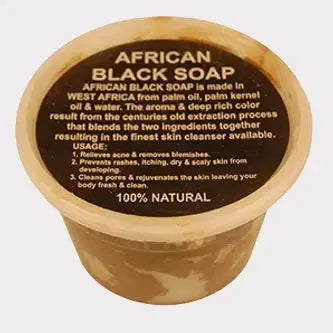 African Raw Black Soap - 16 oz African Herbal Treasures