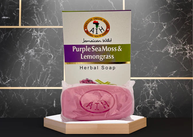 Jamaican Wild Purple Seamoss & Lemongrass Soap African Herbal Treasures