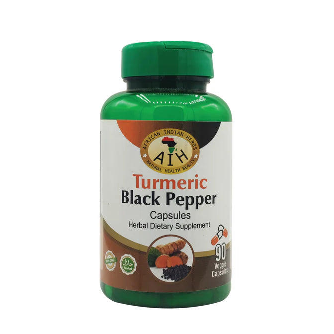 Turmeric Black Pepper 90 Capsules African Herbal Treasures