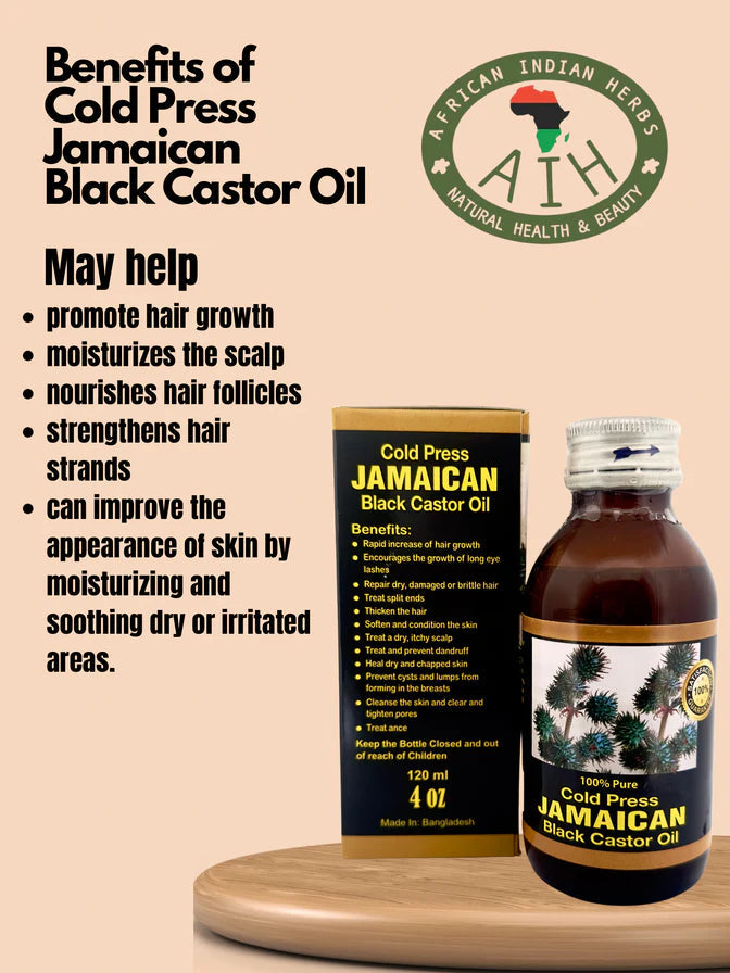 Cold Press Jamaican Black Castor Oil African Herbal Treasures